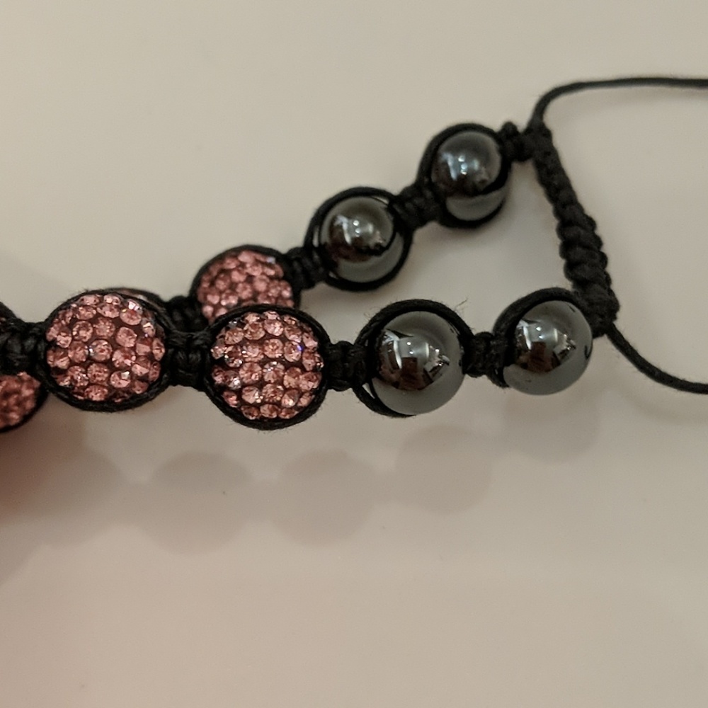 Pink Crystal Rhinestone Adjustable Bracelet - Picture 4 of 4